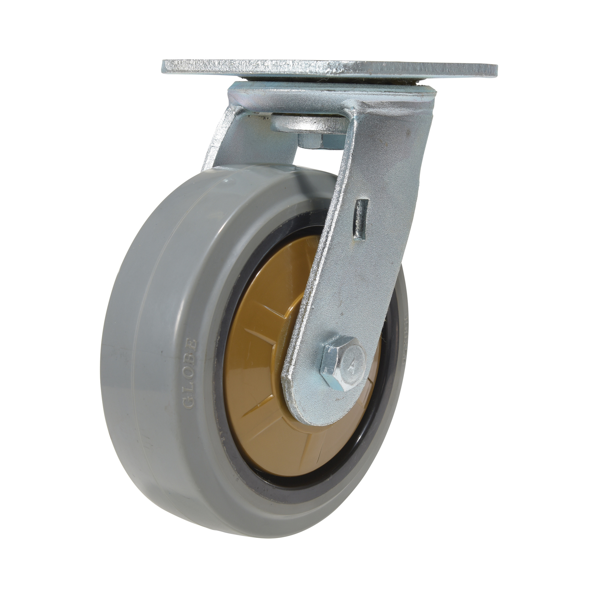 Vestil Rubber Swivel Caster - 6in. x 2in., 771-Lb. Capacity, Non-Marking, Gray, Model# CST-KSM-6X2MR-S